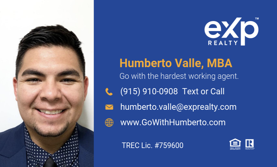 el paso real estate agent business card